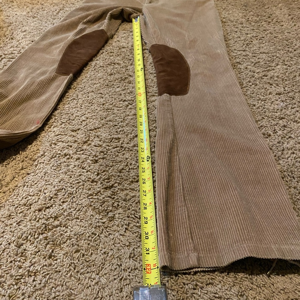 Ralph Lauren Khaki Corduroy Pants, Knee Patches, Drawstring Leg Detail Size 8 - Picture 5 of 10